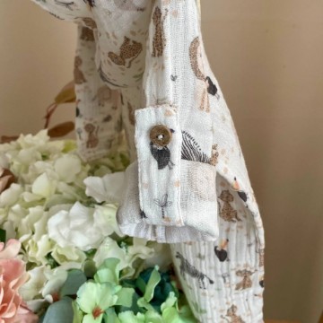 Bluza cu glugă din mușelină pentru copii, Animaluțe – 100% bumbac